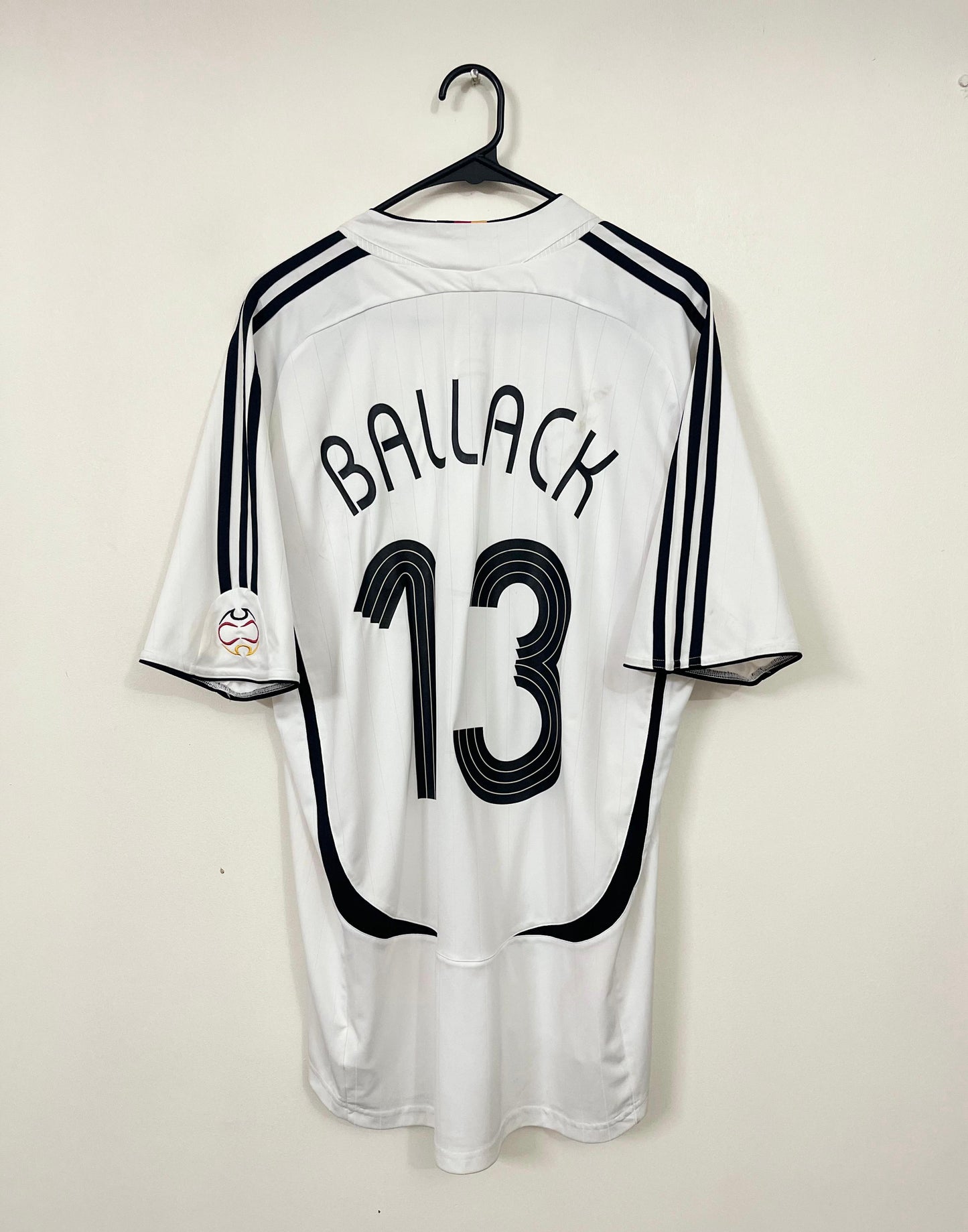 Germany Ballack 2006 home football shirt, L size